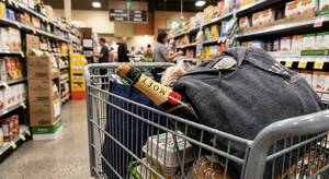 Carousel image dc5abf4f88e032eeb355 grocery cart in public with champagne and food