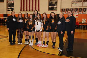 Carousel image ed0769be9f9047f296b9 hasbrouck heights girls volleyball team and coaches on senior night 2025