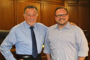 Carousel image ef54857d09d06456f8ae hasbrouck heights appoints a new comm director john gill seen here with mayor ron kistner