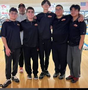Carousel image f54ff1fc46cf9124a4cf hasbrouck heights bowling starting five with coach brian wenzel