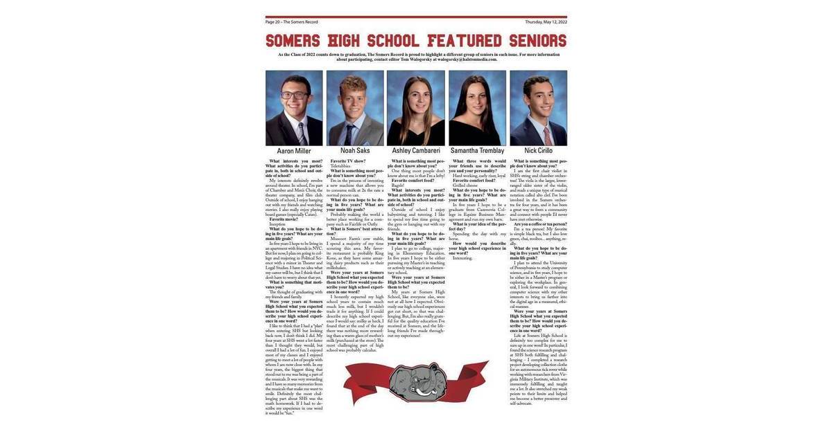 Somers High School Featured Seniors Somers, NY News TAPinto