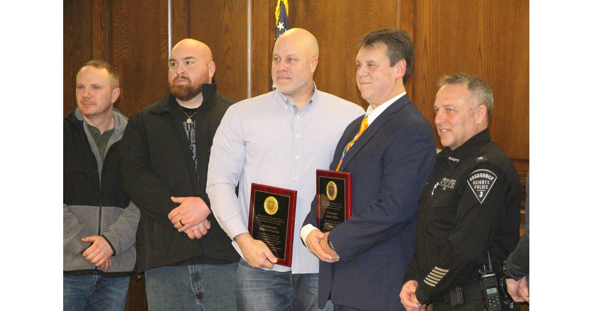Hasbrouck Heights Mayor and Council Honor Two Retired Police