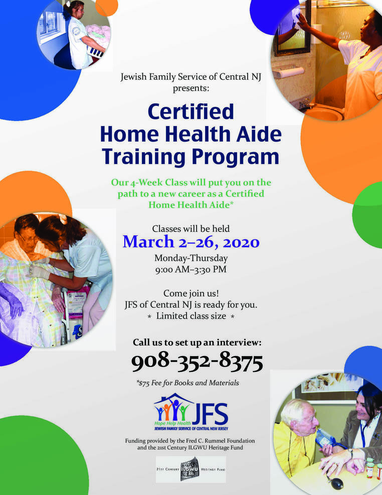 Jewish Family Service of Central NJ presents Certified Home Health Aide