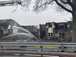 Carousel image 5b27fc74a7e107aa08e8 housing structure at 21 vista drive catches fire on sunday march 30 2025