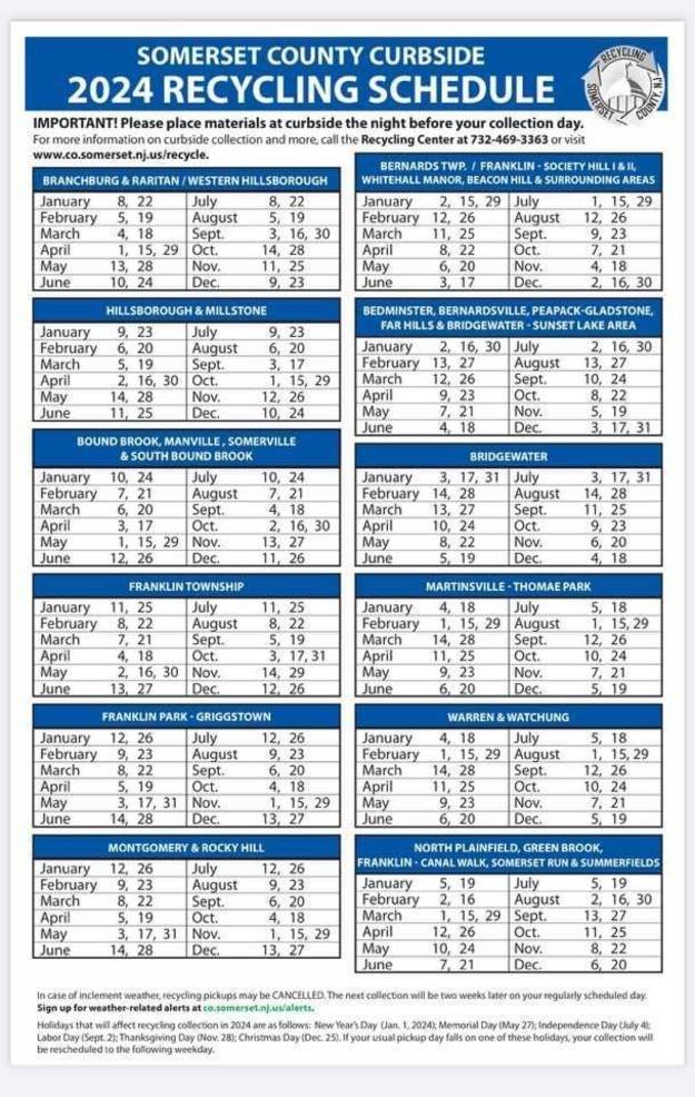 Somerset County Recycling Schedule 2024 Mead Stesha