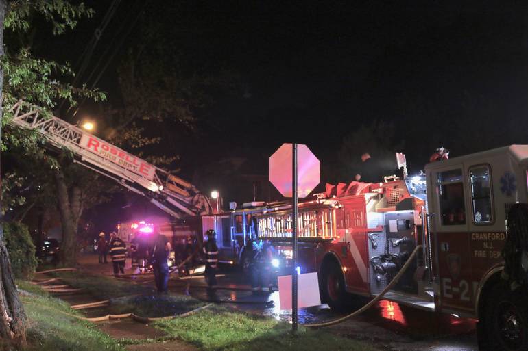 After Assisting at Linden Fire, Roselle Firefighters Roll Up On House