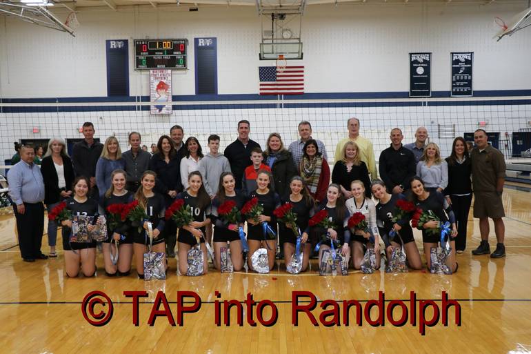 Randolph Volleyball Celebrates Seniors; Follows Ceremony With Victory