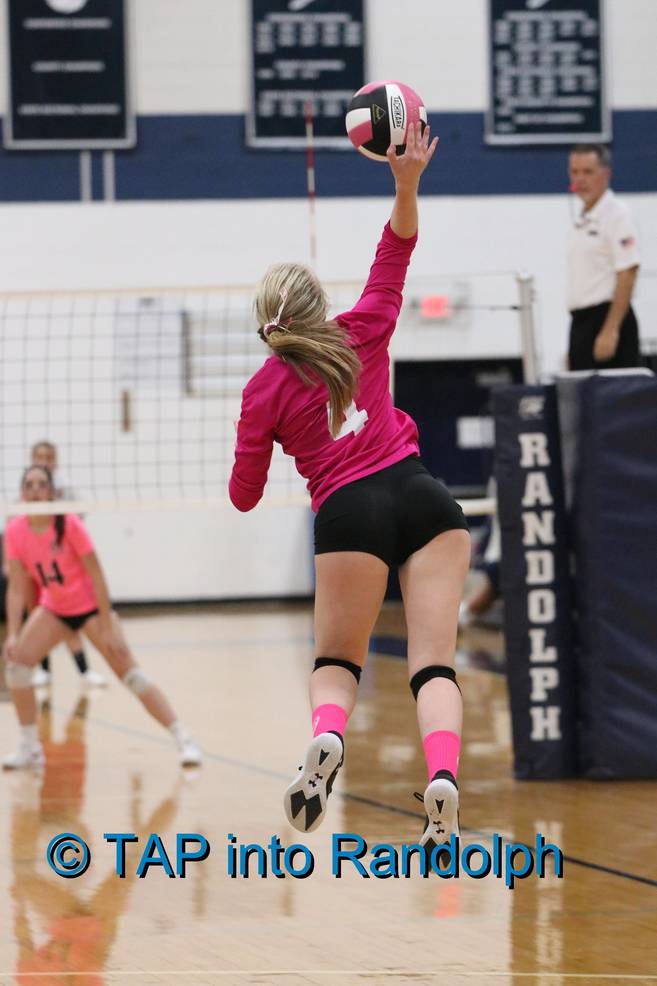 Randolph Girls Volleyball Wins Third in a Row While Hosting "Dig For A
