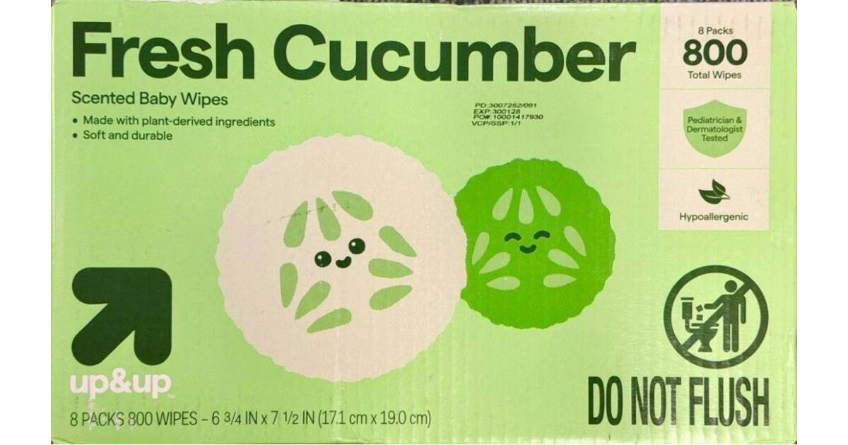 Up & Up Fragrance Free and Fresh Cucumber Scented Baby Wipes by Target: Recall -...