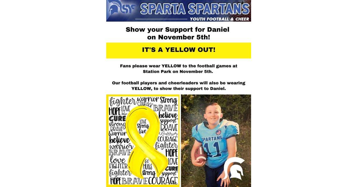 Sparta Spartan Youth Football to Hold 'Yellow Out' Games November 5