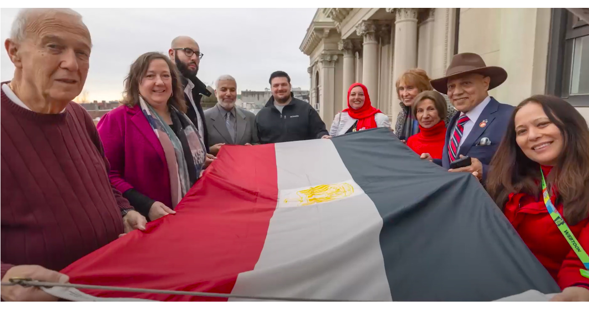 Jersey City Raises Egyptian Flag for Revolution Day Jersey City, NJ