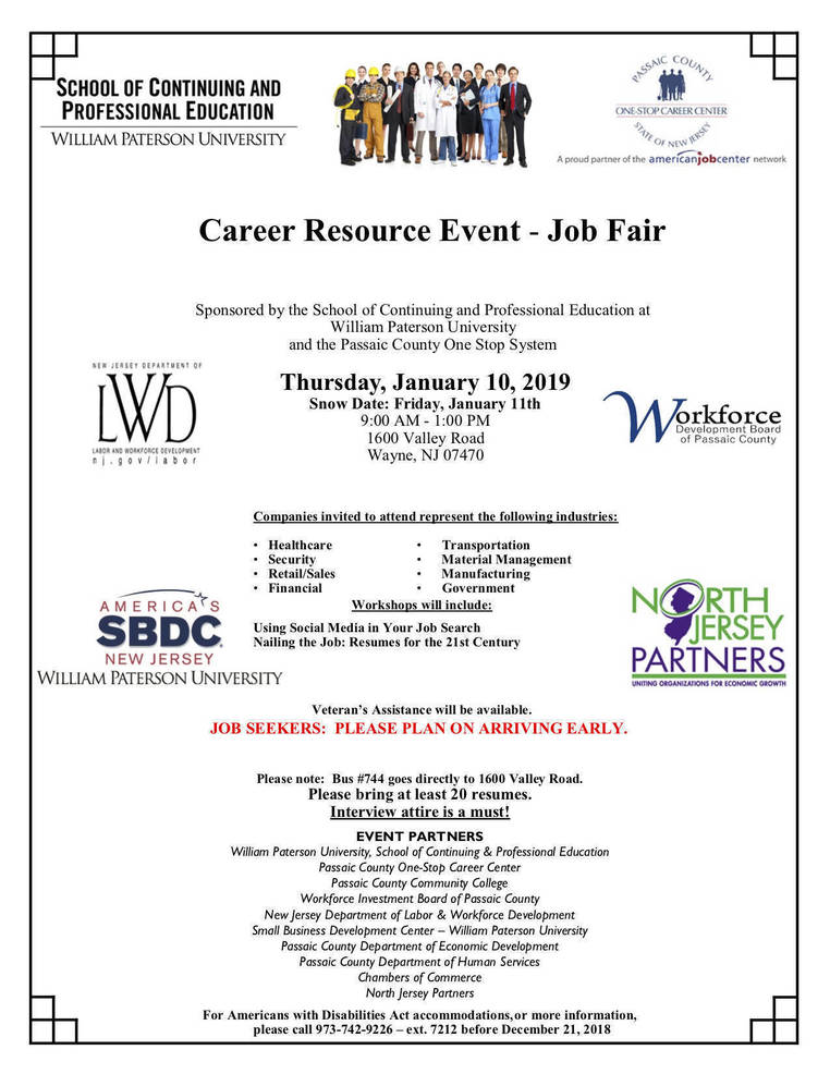 William Paterson University Jobs >> Job Fair To Be Hosted At William Paterson University Tapinto William Paterson University Jobs >> Job Fair To Be Hosted At William Paterson University Tapinto