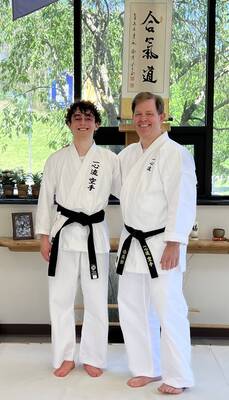 Carousel image 0ad363d20da593c7948d karate black belt  with my sensei bill kadar  photo