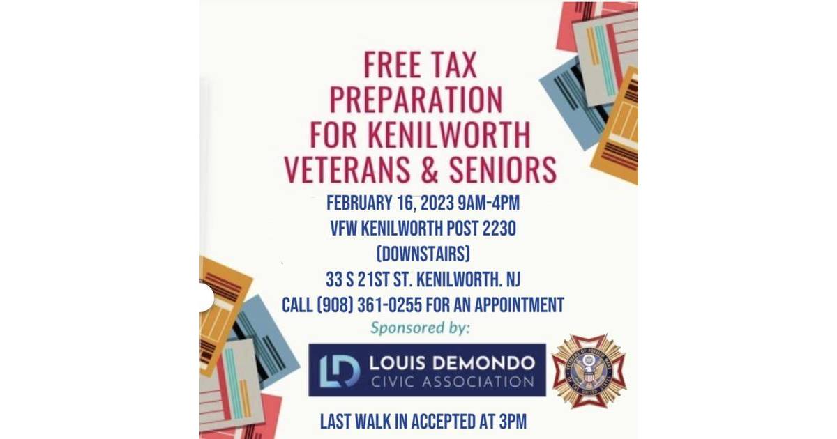 Free Tax Preparation for Kenilworth Veterans and Senior Citizens