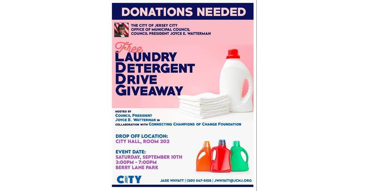 Laundry Detergent Giveaway Set for September 10 Jersey City, NJ News
