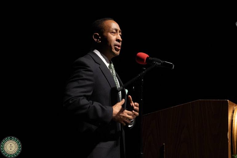 Mayor Green Delivering Speech