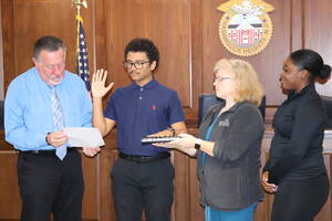 Carousel image cd52b80812054485b55c mayor swears in jacob mcallister as part of the hasbrouck heights fire department