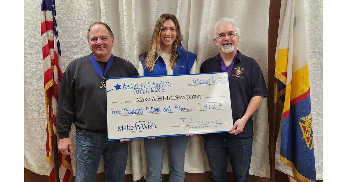 South Plainfield Knights of Columbus Donate to MakeAWish Foundation