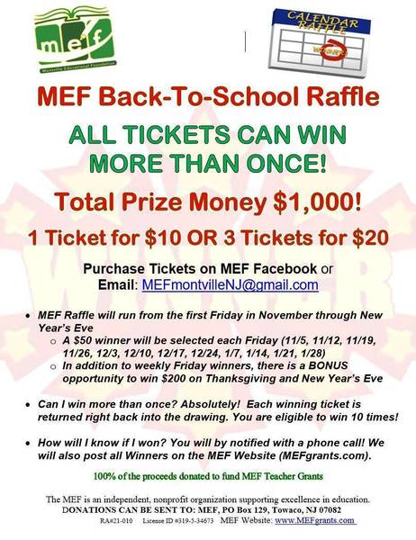 Get Your Calendar Raffle Tickets Now | Montville, NJ News TAPinto