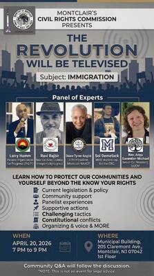 Carousel image fa7ad99e2d5132b02457 montclair civil rights commission revolution will be televised immigration poster april 2026