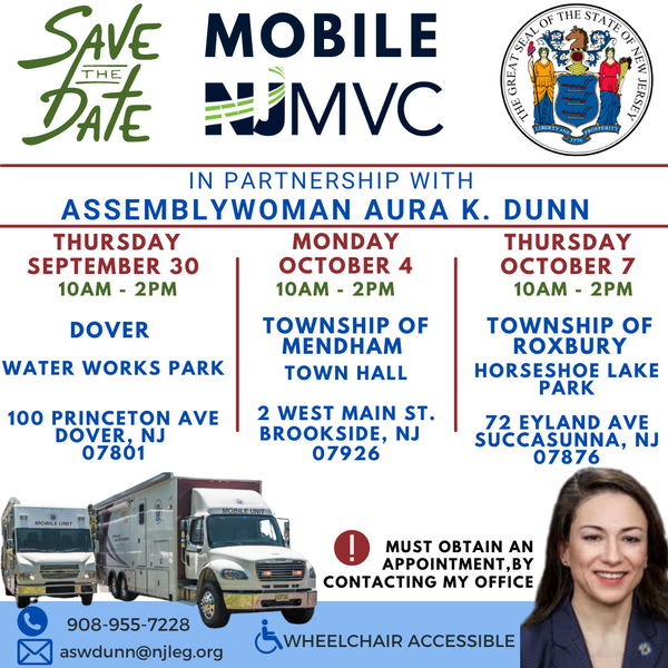 Motor Vehicle Commission Mobile Unit Coming to Roxbury; Appointments
