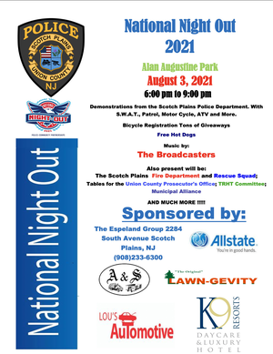 Scotch Plains National Night Out Flyer