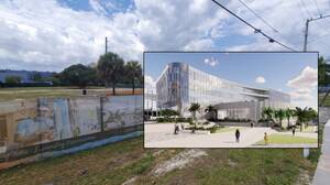 Carousel image 307e8bed4c64bd27251c new pompano city hall rendering vs dixie highway vacant lot site