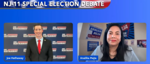 Carousel image 67a3a253466dd131fb88 new jersey globe special election debate analilia mejia joe hathaway april 2026