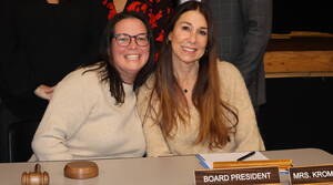 Carousel image 939268d0d9a92bfad894 new hasbrouck heights boe president lisa krommenhoek and vp jillian ferdinant