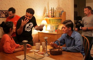 Nick McCormack on the set of Ageless Love.