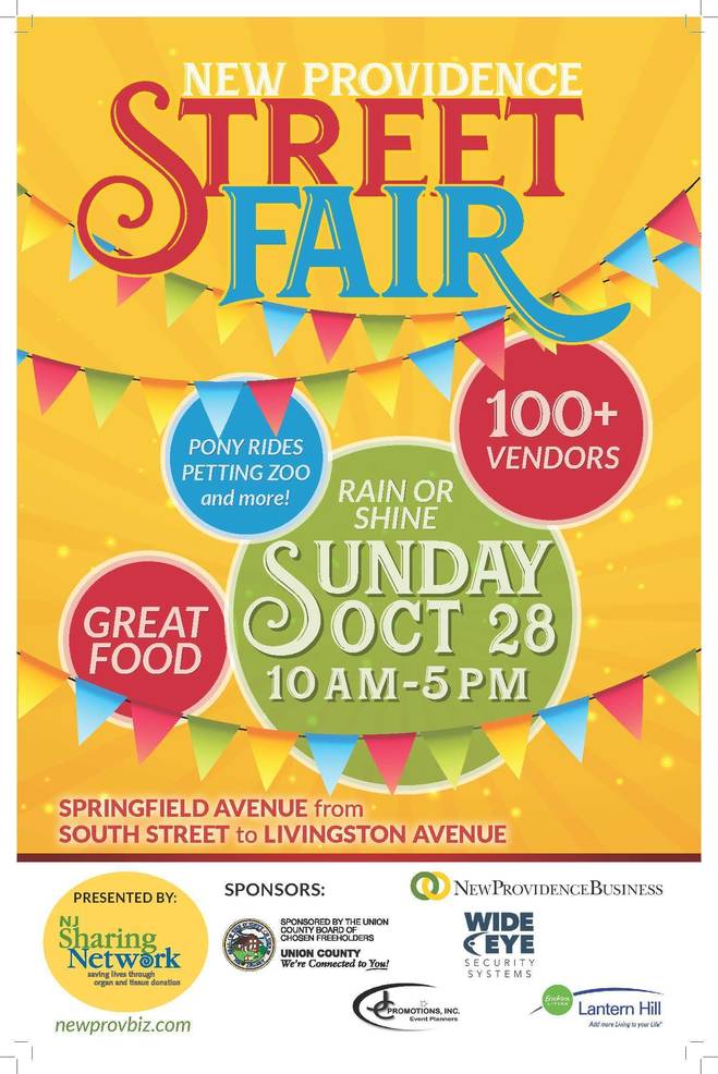 Join the Fun at the 2018 New Providence Street Fair on Sunday, Oct. 28