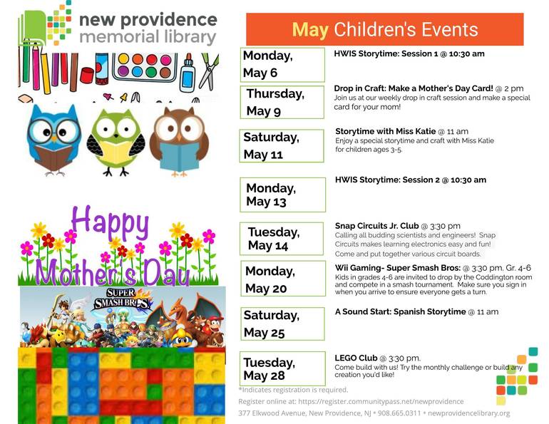 May Events at the New Providence Memorial Library TAPinto