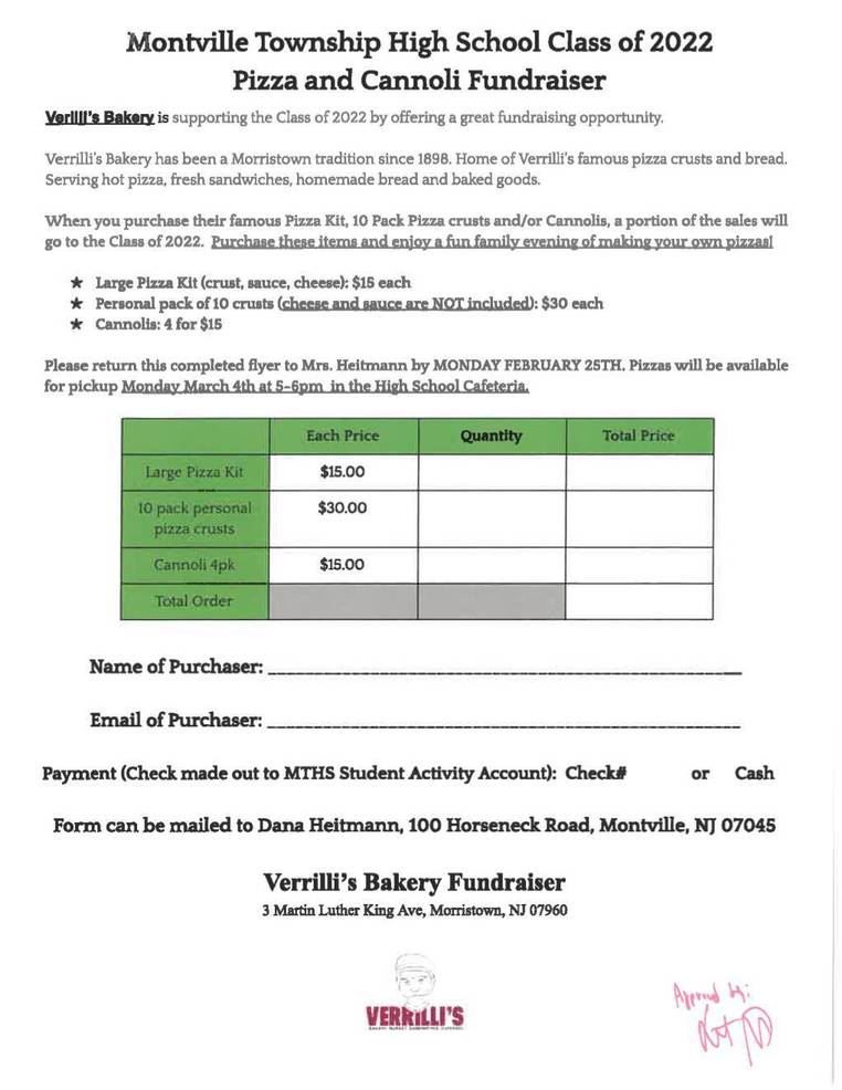 Pizza And Cannoli Fundraiser Sponsored By Mths Class Of 2022 Tapinto Montville Day 2022