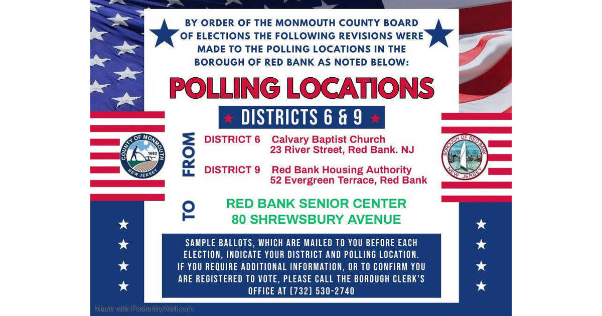 Red Bank NJ: New Voting Locations & Map for Districts | Red Bank, NJ ...