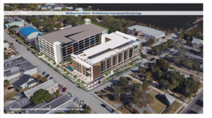 Carousel image 407a97 proposed hotel and parking garage preliminary rendering elbourne lorida