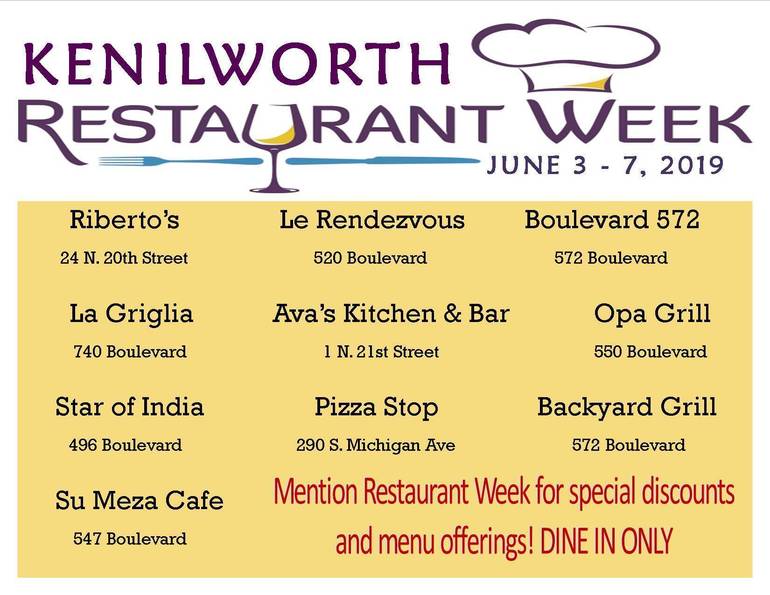 Second Annual Kenilworth Restaurant Week 2019 Tapinto