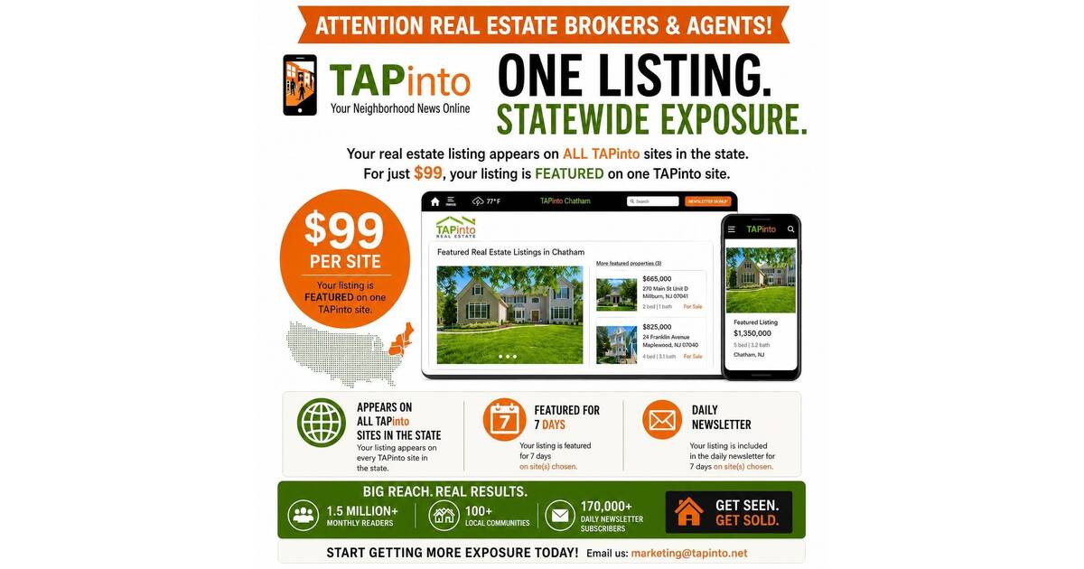 TAPinto Launches Statewide Real Estate Listing Package for Brokers, Agents, Property Managers