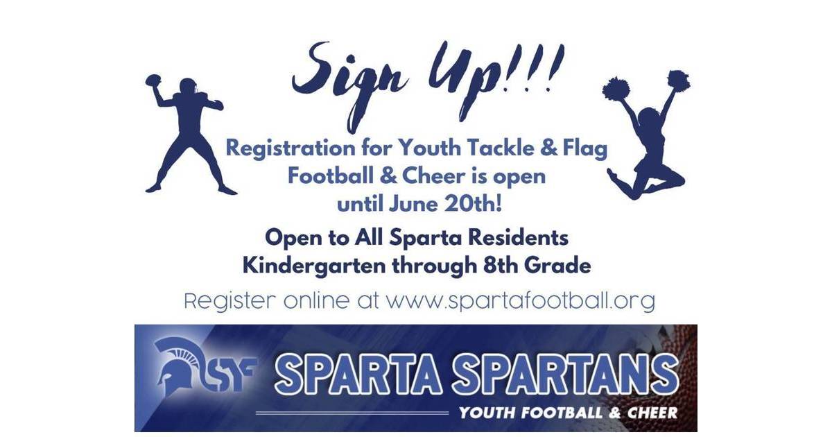 Sparta Spartan Youth Football and Cheer Registration Open Sparta, NJ