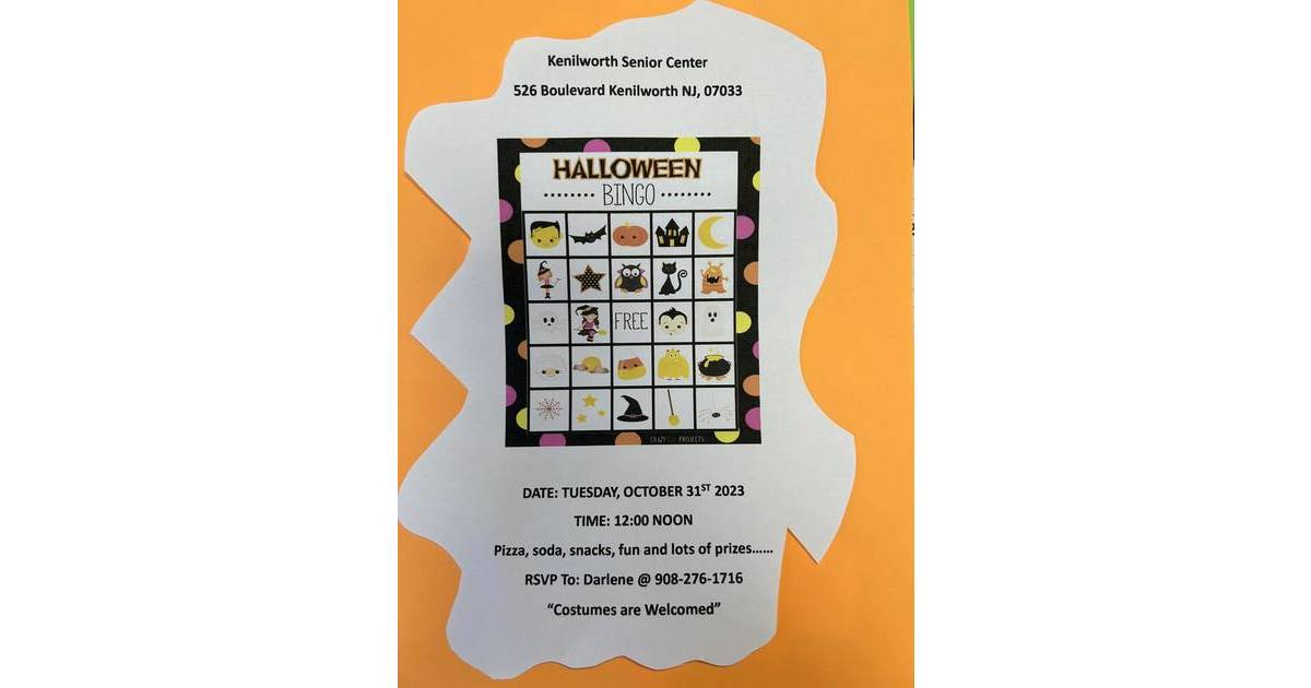 Kenilworth Senior Center to Host Halloween Bingo Kenilworth, NJ News