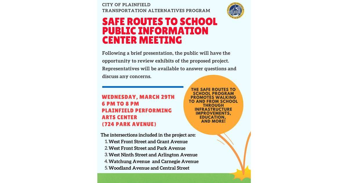 Public Meeting Residents Can Learn, Comment on Safe Routes to School