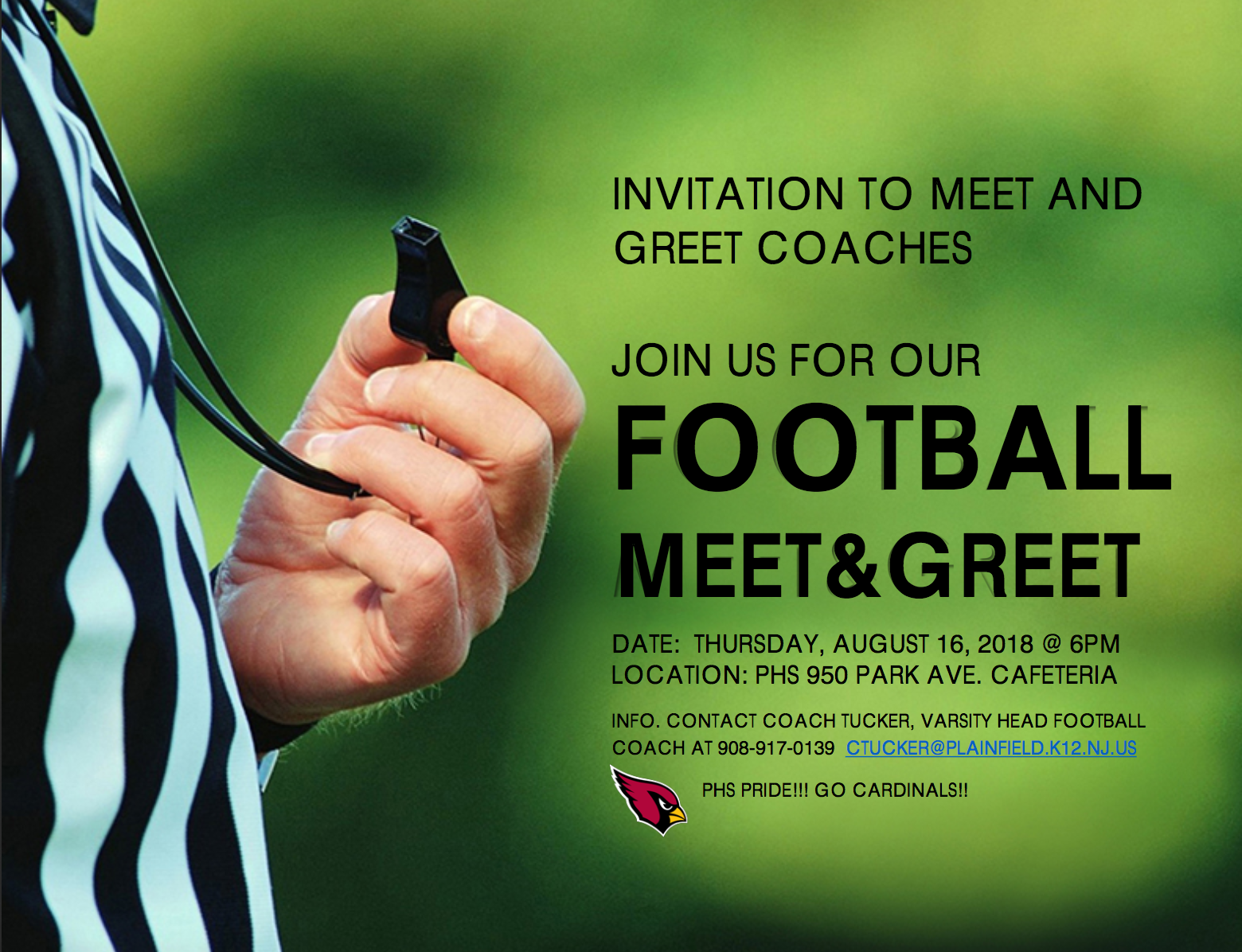 Plainfield Football Coaches to Hold Meet & Greet