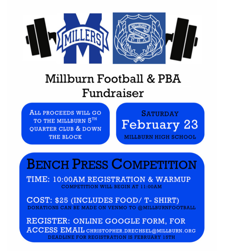 Millburn Police And Millburn Football Bench Press Competition