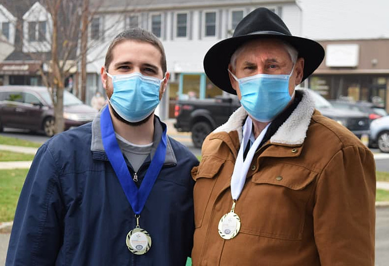 Scotch Plains Mayor Al Smith Hands Out Mayor's Wellness Medals