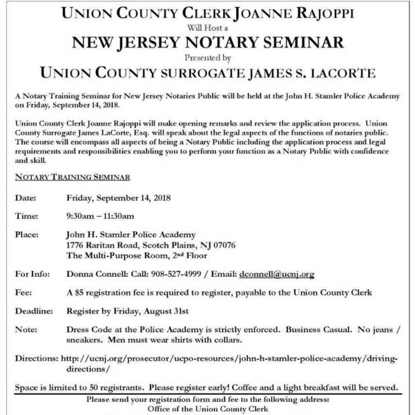 a New Jersey Notary Public! Register for September 14 Seminar