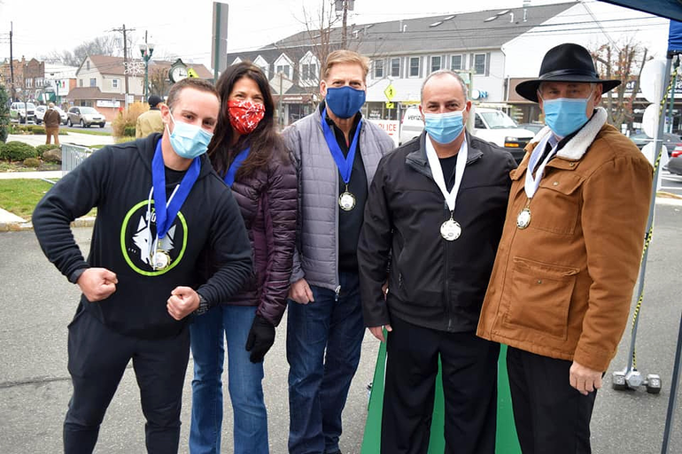 Scotch Plains Mayor Al Smith Hands Out Mayor's Wellness Medals