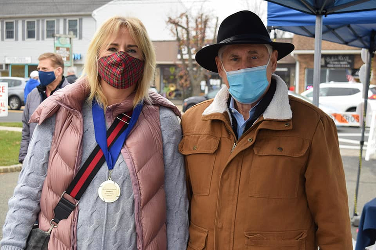 Scotch Plains Mayor Al Smith Hands Out Mayor's Wellness Medals