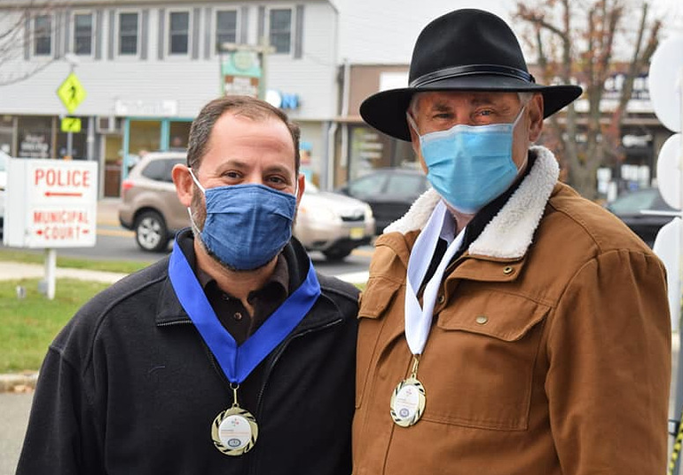 Scotch Plains Mayor Al Smith Hands Out Mayor's Wellness Medals