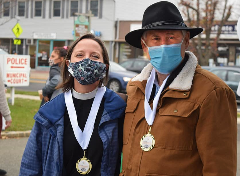 Scotch Plains Mayor Al Smith Hands Out Mayor's Wellness Medals