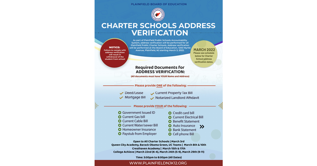 Plainfield School District Informs Charter Schools Their Students Also 