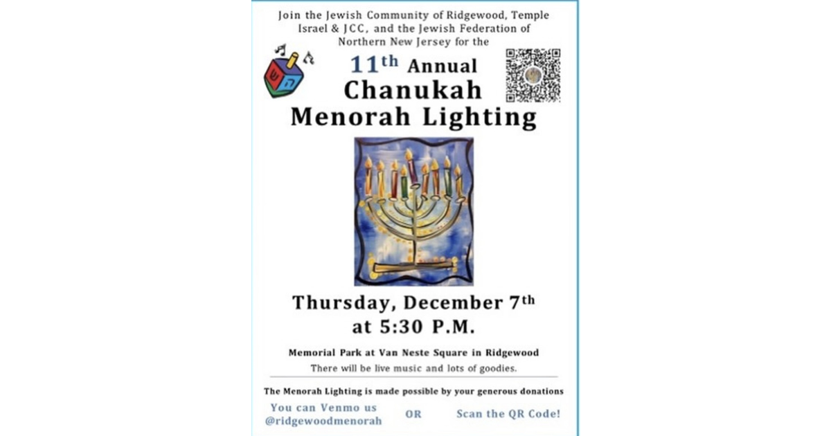 11th Annual Menorah Lighting to be Held Thursday, December 7 at Van